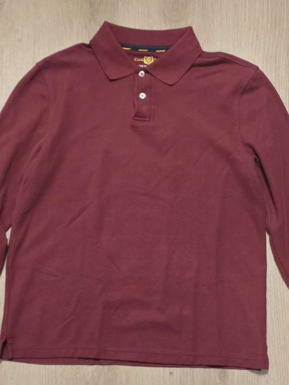Club Room Men's Long Sleeve Polo Shirt - Burgundy